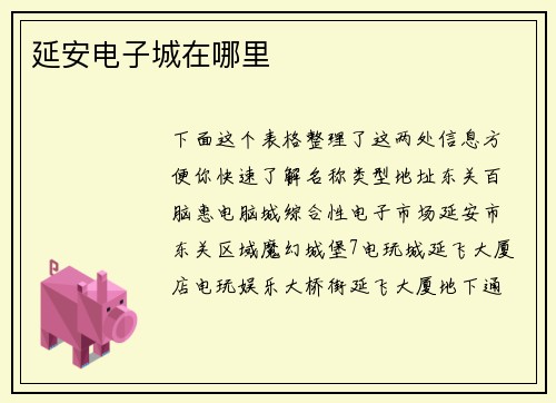 延安电子城在哪里